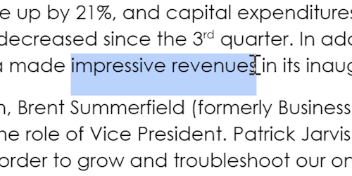 A cursor highlights some text. A cursor highlights some text.